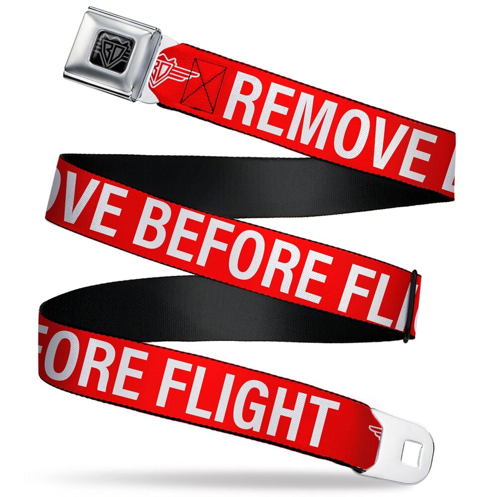 4691 Belt, Seatbelt Buckle Belt, Remove Before Flight Red White, 32 to 52